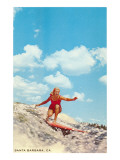 Girl Surfing  Santa Barbara  California
