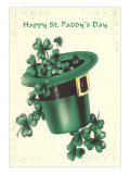 Leprechaun's Hat with Four-Leaf Clovers
