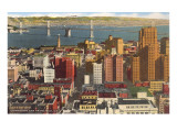 Downtown with Oakland Bay Bridge  San Francisco  California