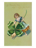 St Patricks Day  Girl Chasing Pig