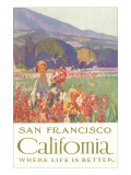 Mother and Child with Flowers  San Francisco  California