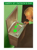 Happy St Patrick's Day  Shamrocks in Drinking Fountain