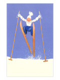 Young Child Skiing with Long Poles