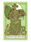 St Patricks Day  Armor with Green Flag