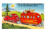 Cartoon  Man Lounging on Trailer