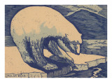 Woodcut of Polar Bear