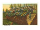 Loggers on Felled Tree  Washington