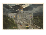 Moon over State Capitol  Columbia  South Carolina