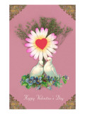Happy Valentine's Day  Love Birds in Nest