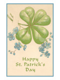 Four-Leaf Clover and Violets