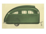 Green Tear-Drop Travel Trailer