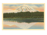 Mt Rainier  Lake Spanaway  Washington