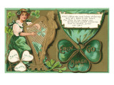 St Patricks Day Poem  Girl Playing Harp