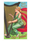 St Patricks Day  Lady Playing Harp