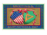 Greetings  St Patrick's Day  American Shield