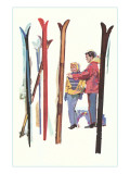 Couple with Sets of Skis
