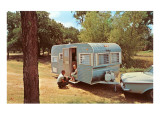 Camping Trailer in Woods