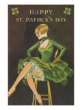 Happy St Patrick's Day  Woman Showing Legs