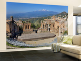 The Greek Theatre and Mount Etna  Taormina  Sicily  Italy