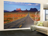 Interstate 163 Approaching Monument Valley with Sentinel Mesa in Backgound