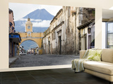 Volcan De Agua Looming Behind Santa Catalina Arch