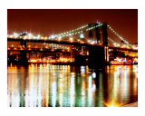 Brooklyn Bridge Collage during a NYC evening sky