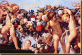 Cherubs with Garland of Flowers
