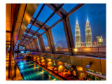 The Sky Bar in Kuala Lumpur with a view of Petronas