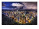 Hong Kong from the peak on a summer's night