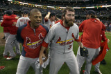 Cardinals v Milwaukee Brewers - G Six  Milwaukee  WI - Oct 16: Adron Chambers and Jason Motte