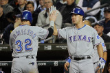 Texas Rangers v Detroit Tigers - Game Four  Detroit  MI - Oct 12: Josh Hamilton and David Murphy