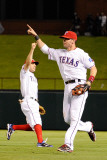 Detroit Tigers v Texas Rangers - Game Six  Arlington  TX - Oct 15: Michael Young and Ian Kinsler
