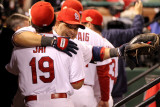 Texas Rangers v St Louis Cardinals  St Louis  MO - Oct 27: Allen Craig and Yadier Molina