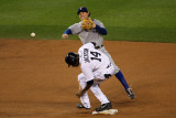 Texas Rangers v Detroit Tigers - Game Four  Detroit  MI - Oct 12: Ian Kinsler and Austin Jackson
