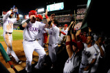 Detroit Tigers v Texas Rangers - Game Six  Arlington  TX - Oct 15: Josh Hamilton and Elvis Andrus