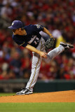 Milwaukee Brewers v St Louis Cardinals - Game Five  St Louis  MO - October 14: Zack Greinke