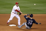 Milwaukee Brewers v Cardinals - G Five  St Louis  MO - Oct 14: Nick Punto and Jonathan Lucroy