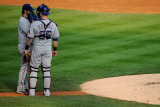 Texas Rangers v Detroit Tigers - Game Five  Detroit  MI - October 13: Mike Napoli and CJ Wilson