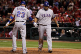 Texas Rangers v St Louis Cardinals  St Louis  MO - Oct 27: Craig Gentry and Nelson Cruz