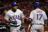 Texas Rangers v St Louis Cardinals  St Louis  MO - Oct 27: Adrian Beltre and Nelson Cruz