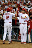 Texas Rangers v St Louis Cardinals  St Louis  MO - Oct 27: Lance Berkman and David Freese