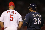 Brewers v St Louis Cardinals - G Four  St Louis  MO - Oct 13: Albert Pujols and Prince Fielder
