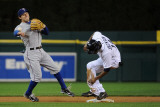 Texas Rangers v Detroit Tigers - Game Four  Detroit  MI - Oct 12: Ian Kinsler and Austin Jackson