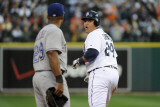 Texas Rangers v Detroit Tigers - Game Five  Detroit  MI - Oct 13: Adrian Beltre and Miguel Cabrera