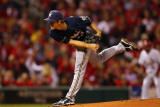 Milwaukee Brewers v St Louis Cardinals - Game Five  St Louis  MO - October 14: Zack Greinke