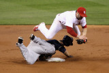 Milwaukee Brewers v Cardinals - G Five  St Louis  MO - Oct 14: Nick Punto and Carlos Gomez