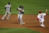 Brewers v St Louis Cardinals - G Three  St Louis  MO - Oct 12: Rickie Weeks and Lance Berkman