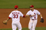 Brewers v St Louis Cardinals - G Three  St Louis  MO - Oct 12: Daniel Descalso and Nick Punto