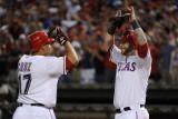Detroit Tigers v Texas Rangers - Game Six  Arlington  TX - October 15: Nelson Cruz and Mike Napoli
