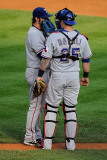 Texas Rangers v Detroit Tigers - Game Five  Detroit  MI - October 13: Mike Napoli and CJ Wilson